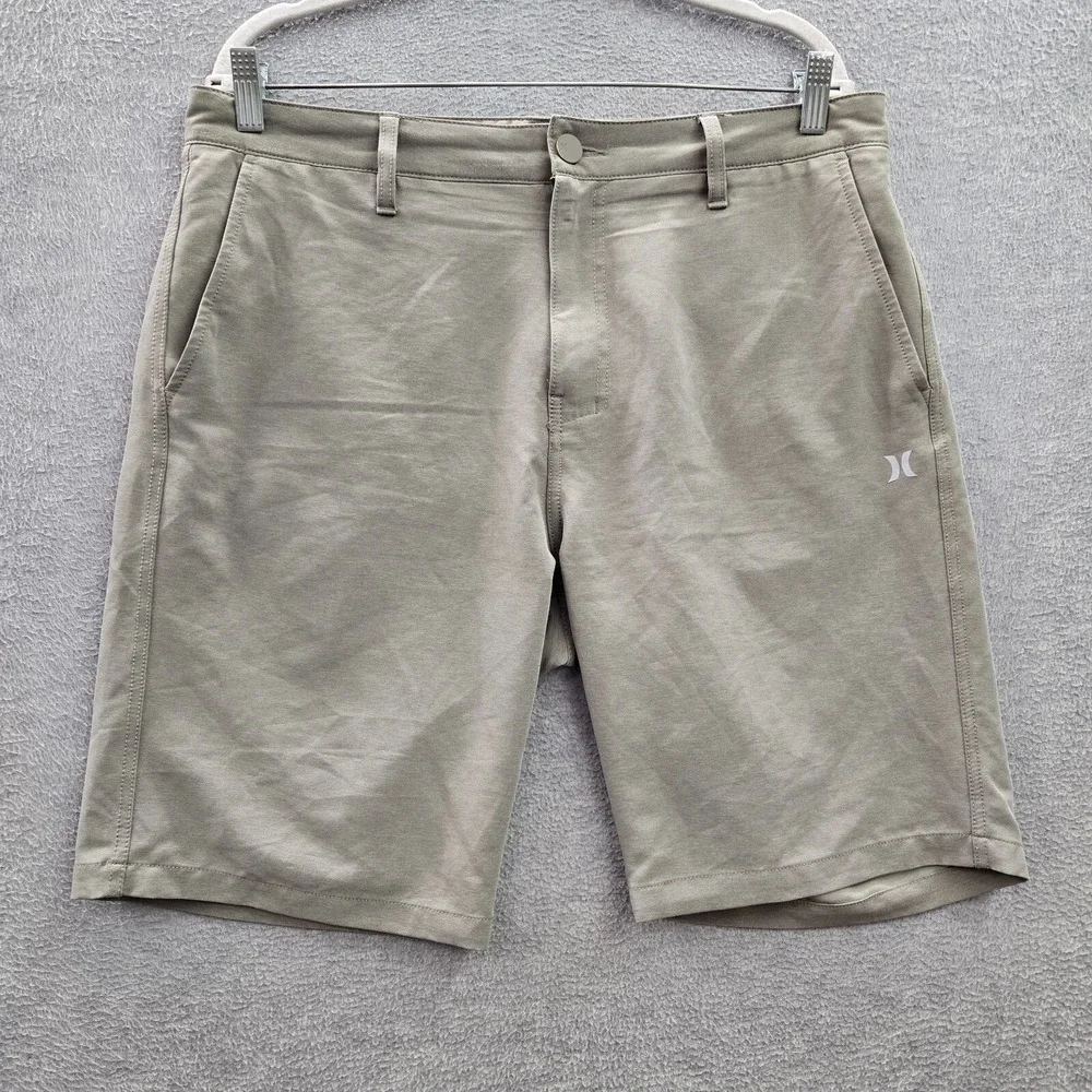 Hurley Men Shorts 34 Beige Chino Performance Skater Logo READ
